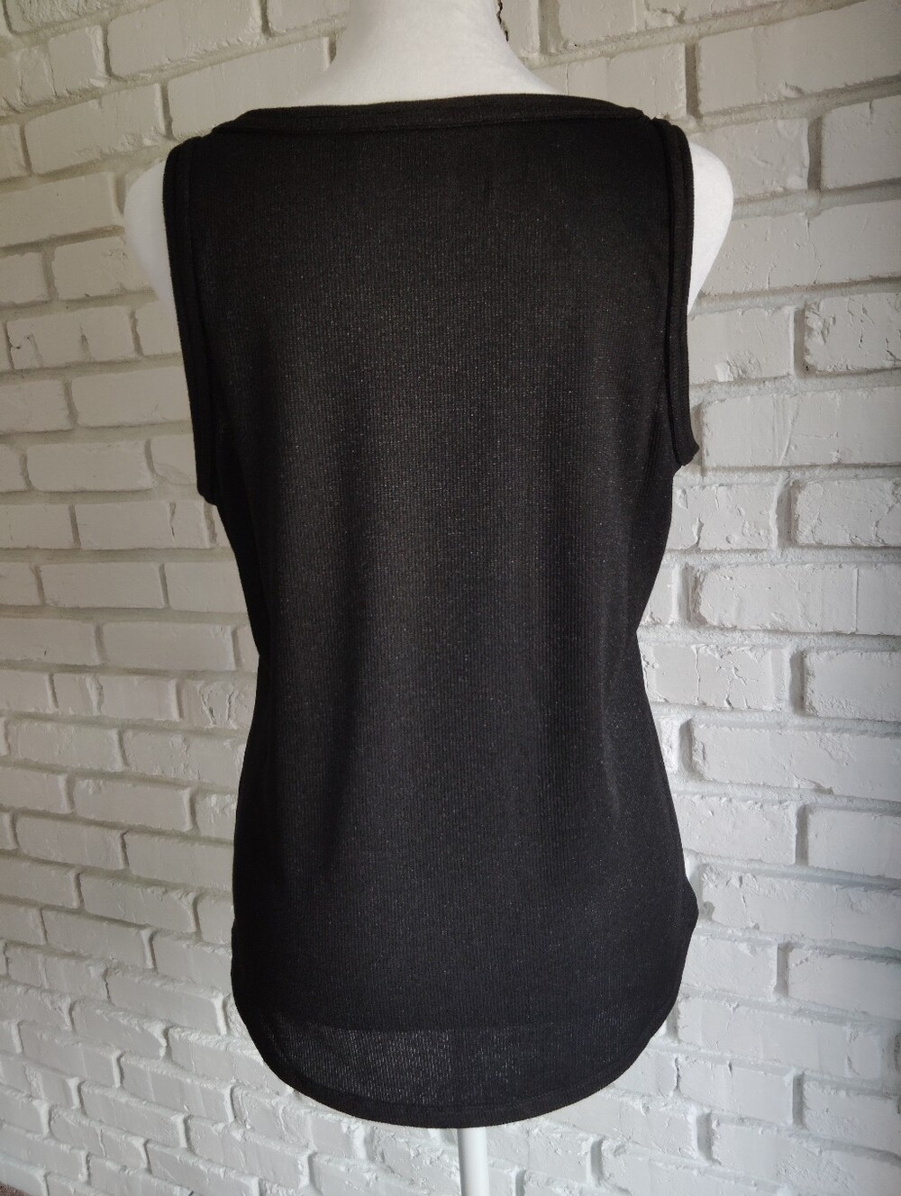 White House Black Market Metallic Knotted Shoulder Tank, sz S - Picture 2 of 8